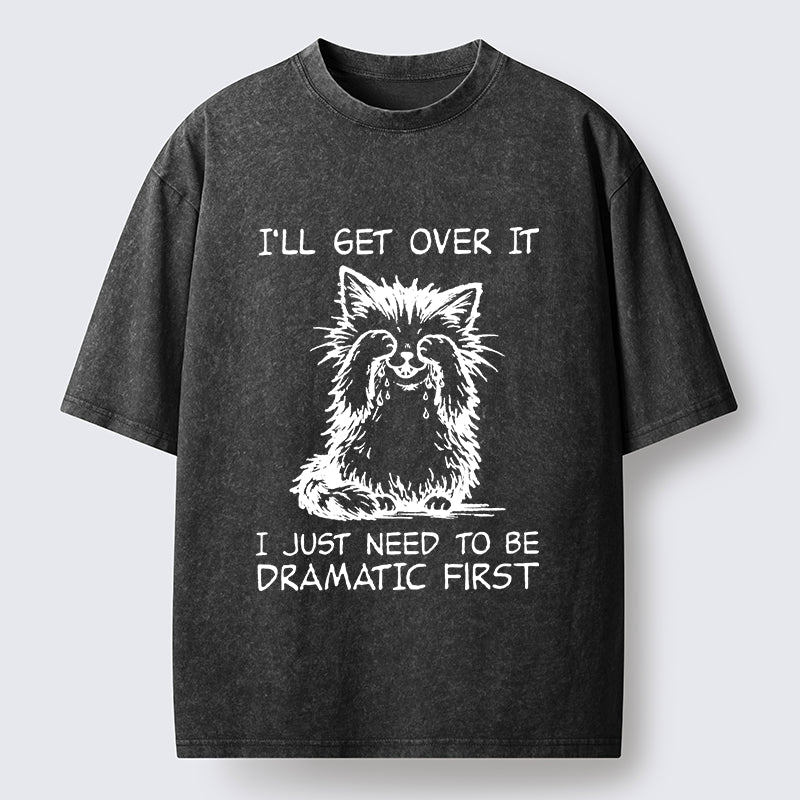 Unisex Dramatic First Cat Washed T-Shirt