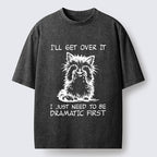 Unisex Dramatic First Cat Washed T-Shirt