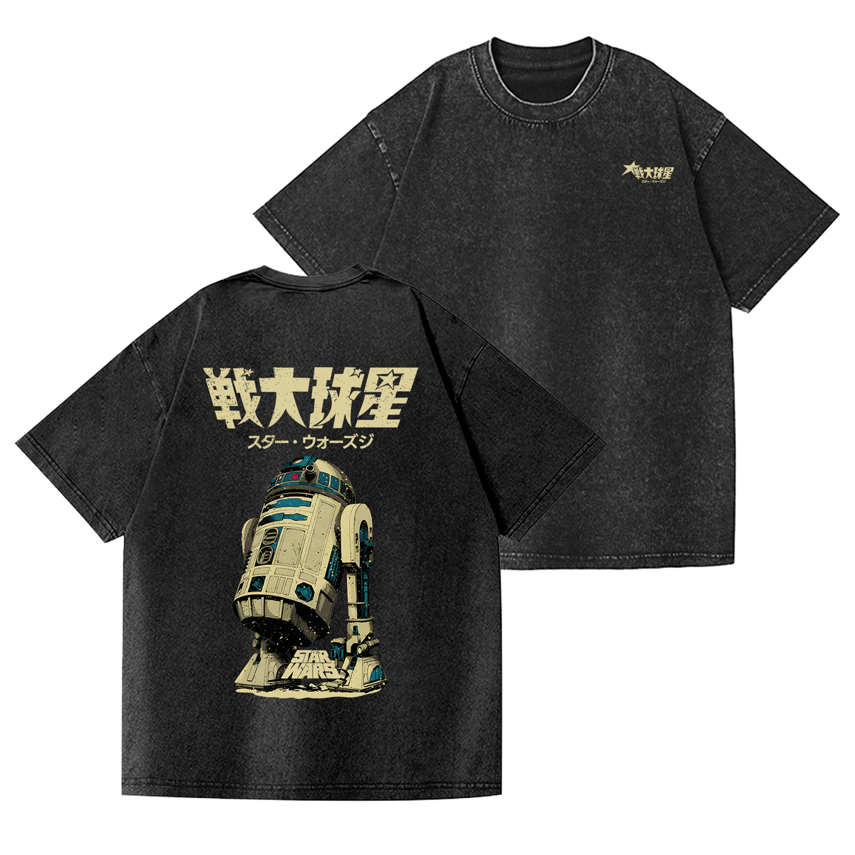 Star Wars Vintage Wash Japanese Design Back Art T-Shirt