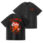 Osaka Dotonbori Vintage Wash Japanese Design Back Art T-Shirt