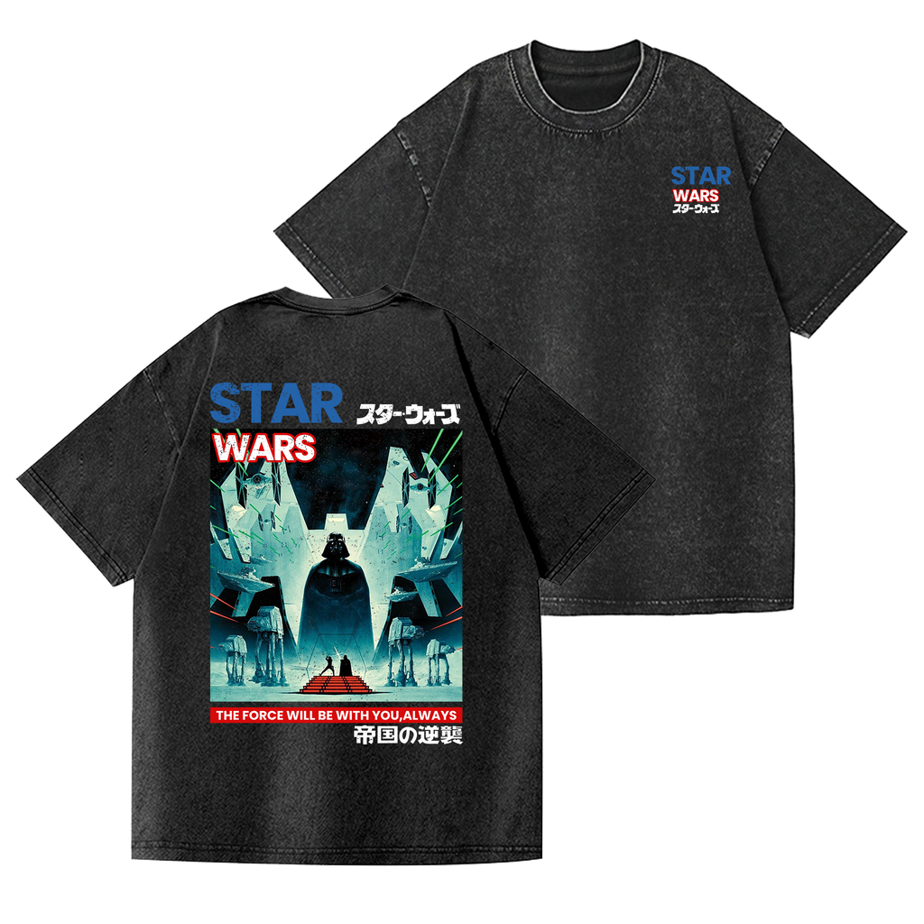 Join The Darkside Vintage Wash Japanese Design Back Art T-Shirt
