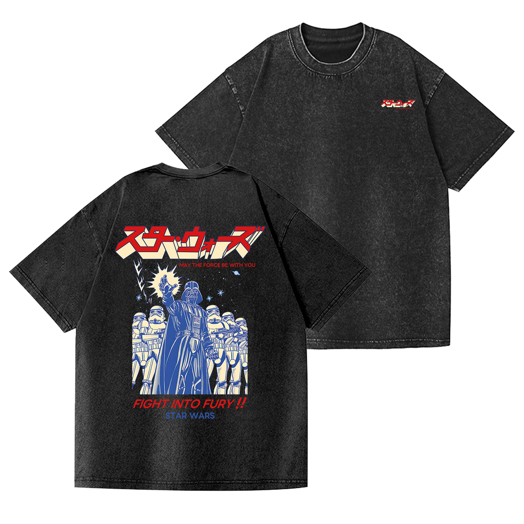 Star Wars Vintage Wash Japanese Design Back Art T-Shirt