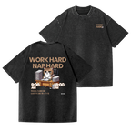 Cat Vintage Wash Japanese Design Back Art T-Shirt