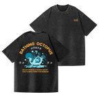 Bubble Bath Octopus Vintage Wash Japanese Design Back Art T-Shirt