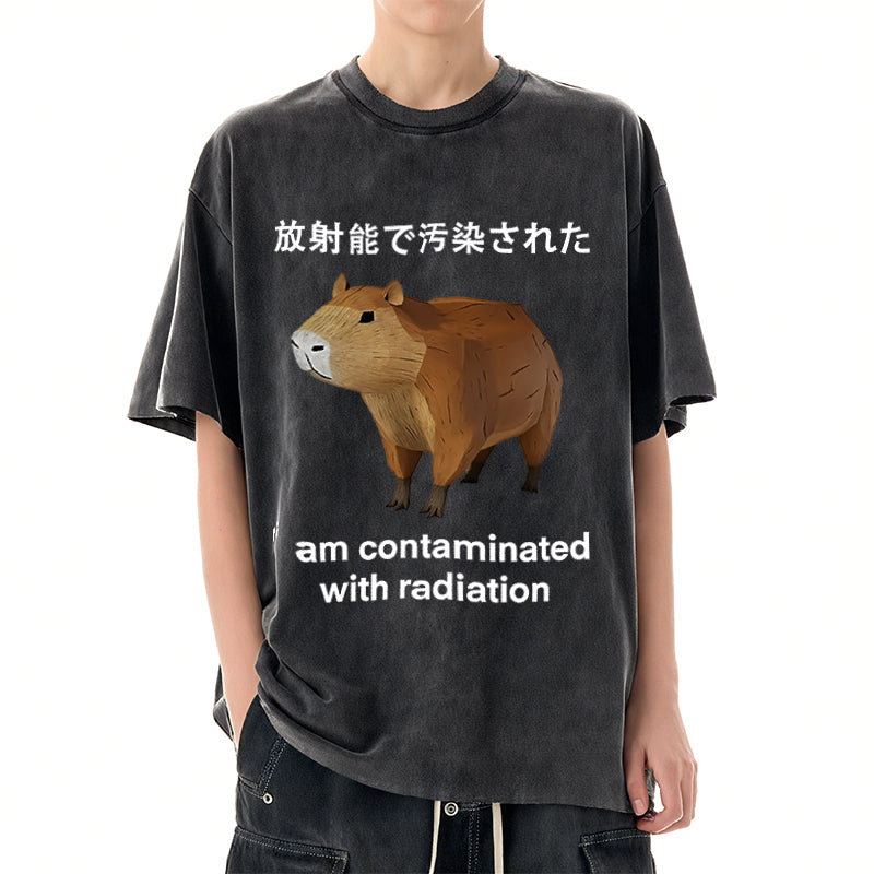 Capybara Contaminated By Radiation Washed T-Shirt