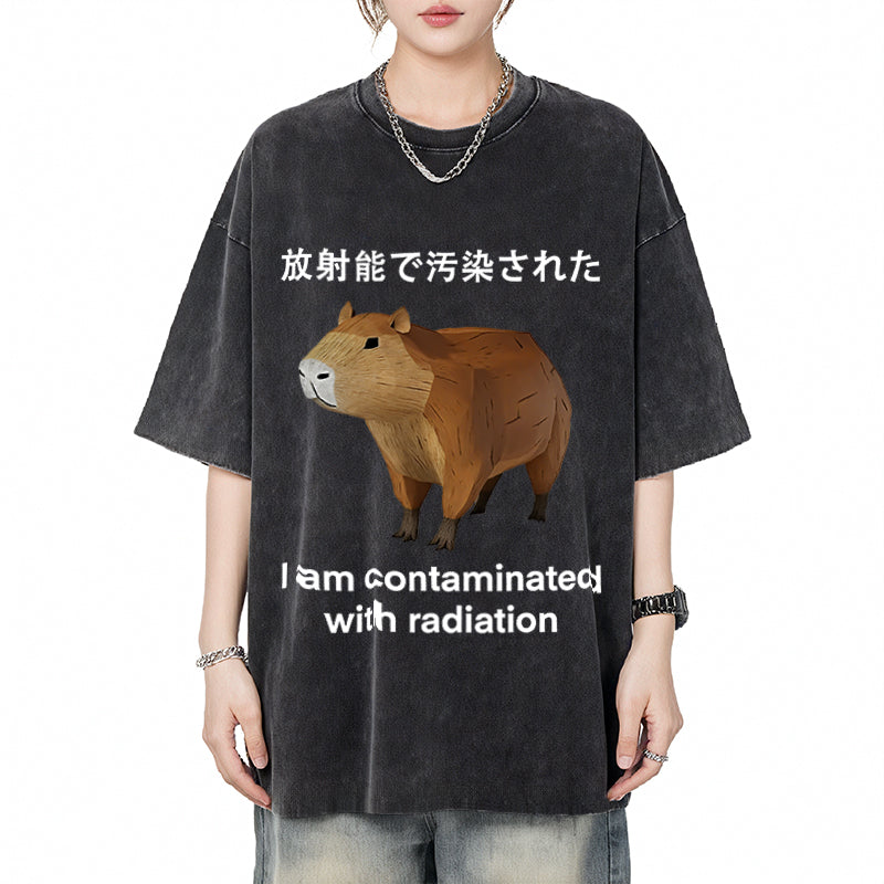 Capybara Contaminated By Radiation Washed T-Shirt