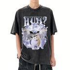 Huh Cat Chonky Ben Meme Washed T-Shirt