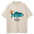 Unisex Japanese Fish Vintage Washed T-Shirt