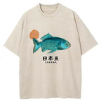 Unisex Japanese Fish Vintage Washed T-Shirt