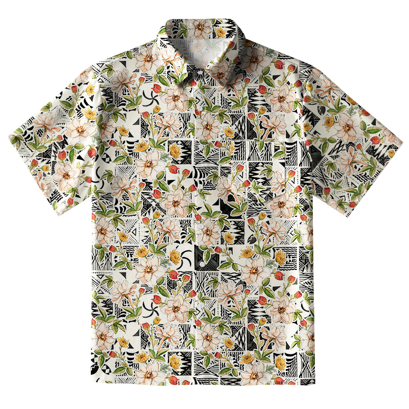 Tropical Floral Delight Button-up Shirt