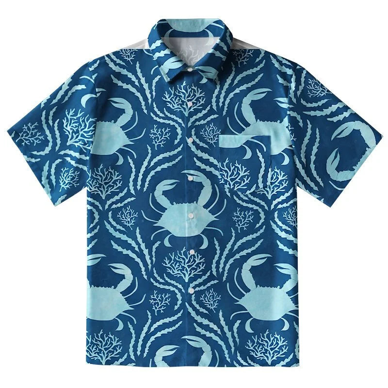 Crab And Seaweed Button-up Shirt