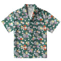 Oni Mask With Floral Aloha Hawaiian Shirt