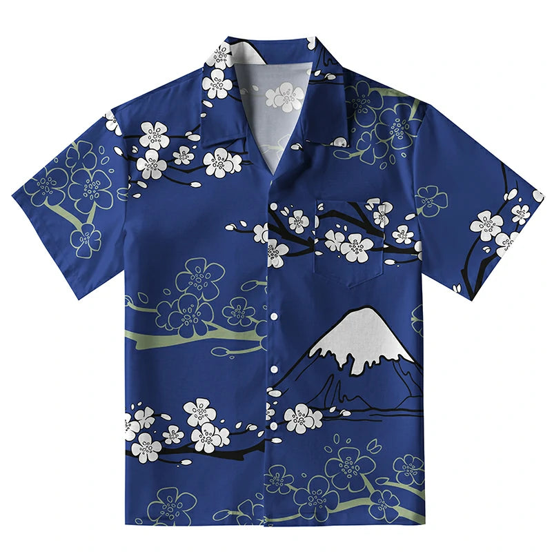 Mt. Fuji Blossoms Aloha Hawaiian Shirt