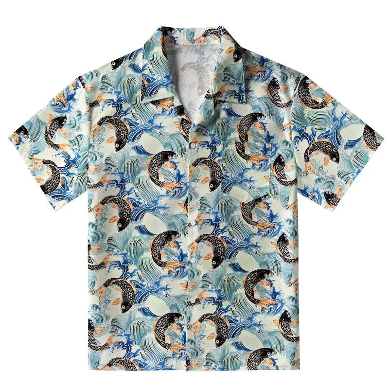 Koi Wave Dance Aloha Hawaiian Shirt