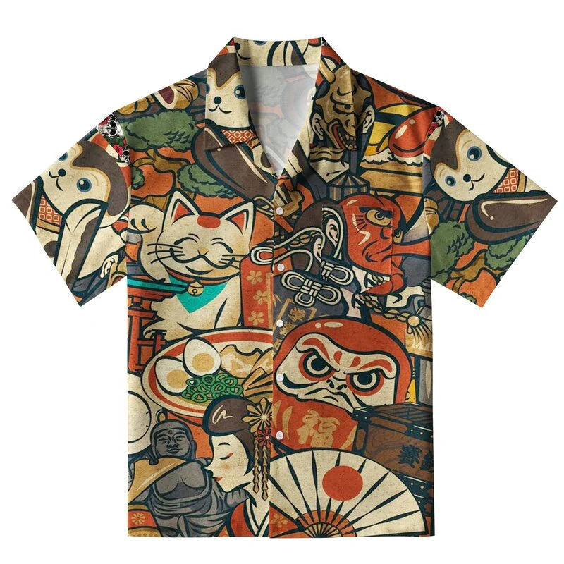 Japanese Traditional Elements Aloha Hawaiian Shirt