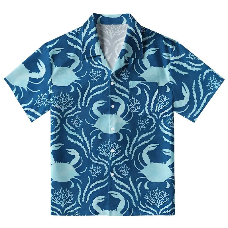 Crab And Seaweed Aloha Hawaiian Shirt