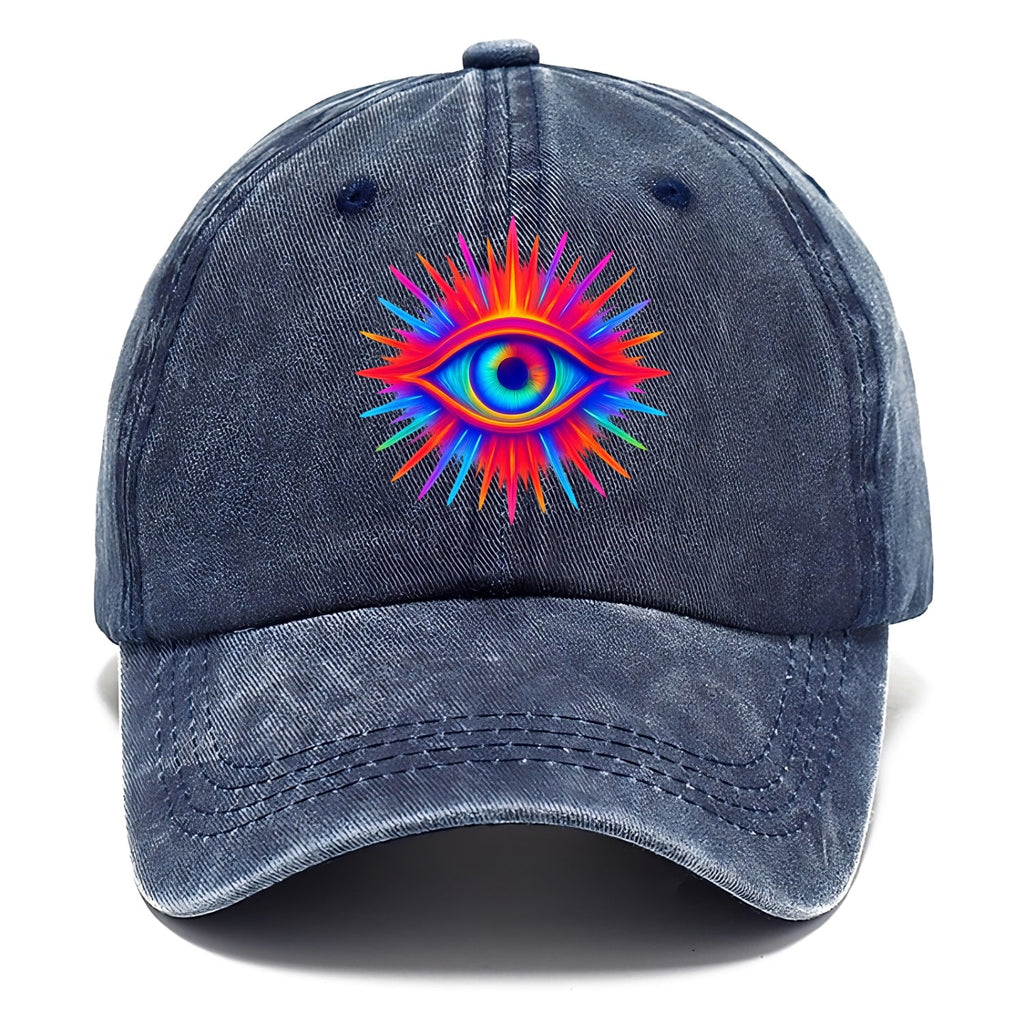 Rainbow Third Eye - Prismatic eye radiat Washed Cap