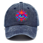 Rainbow Third Eye - Prismatic eye radiat Washed Cap