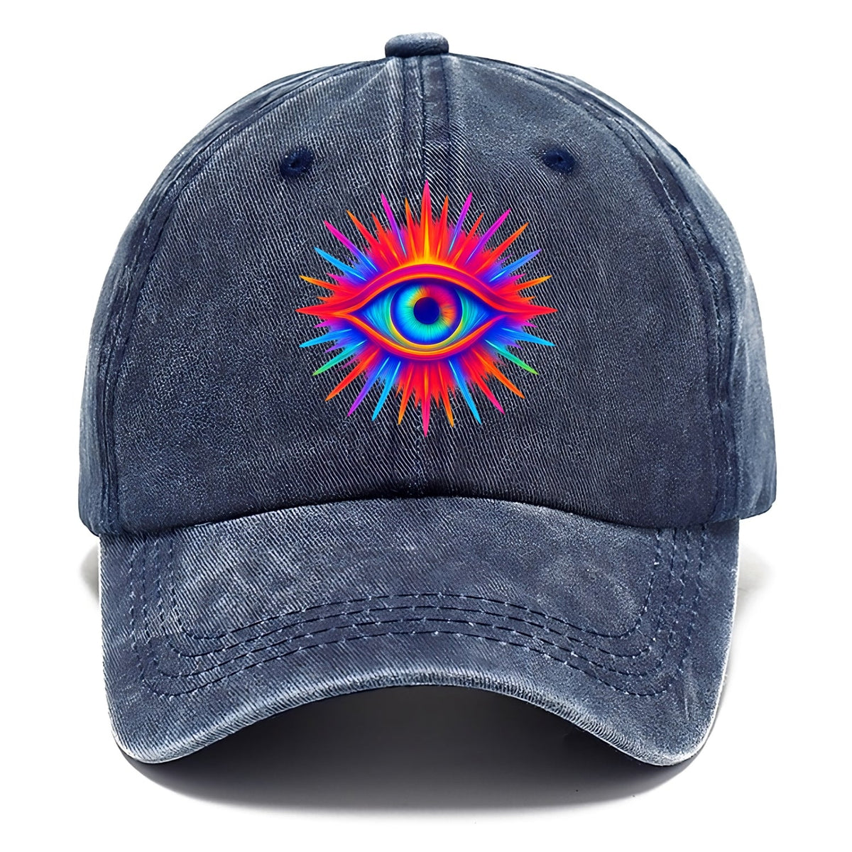 Rainbow Third Eye - Prismatic eye radiat Washed Cap