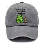 QUIETLY JUDGING LOUDLY | Silent gavel banging Washed Cap