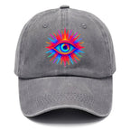 Rainbow Third Eye - Prismatic eye radiat Washed Cap