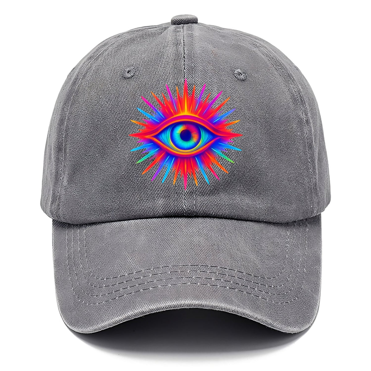 Rainbow Third Eye - Prismatic eye radiat Washed Cap