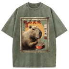Unisex Capybara's Ultimate Feast Washed T-Shirt