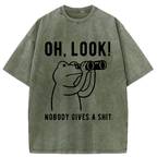 Unisex Frog of Indifference Washed T-Shirt