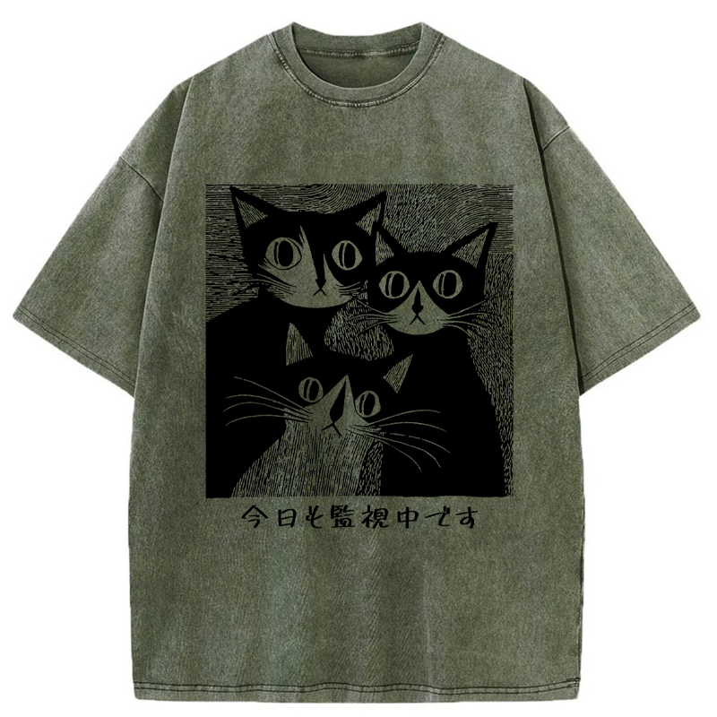 Unisex Feline Surveillance Squad Washed T-Shirt