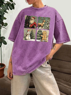 Vintage Christmas Sublimation Washed T-Shirt