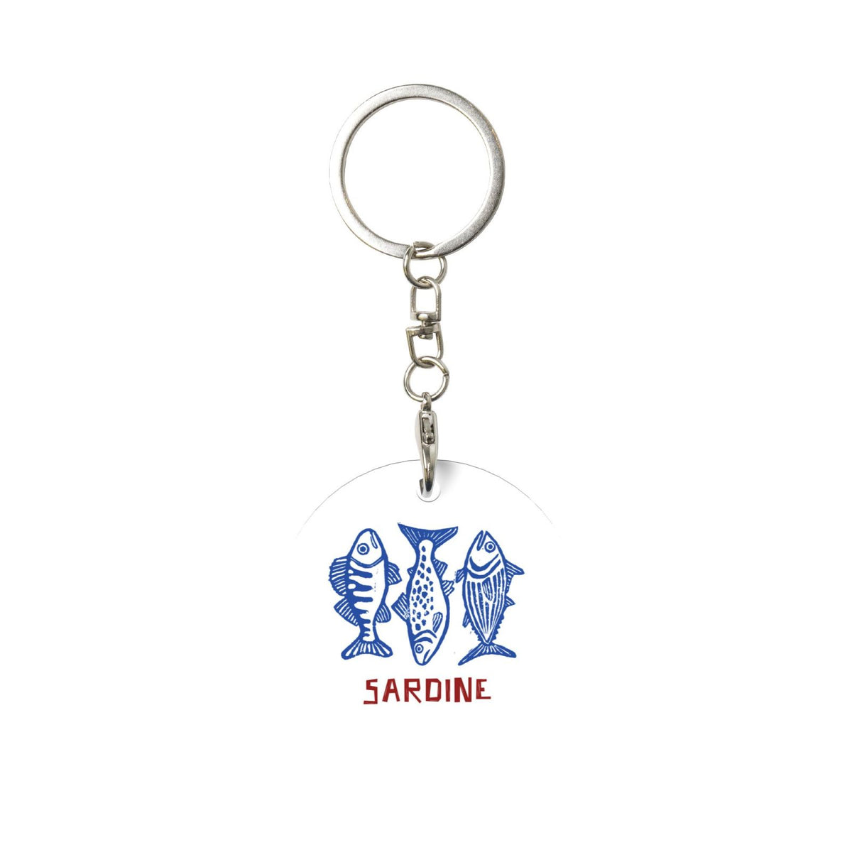 fish Round Metal Keychain