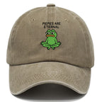 MEMES ARE ETERNAL | Immortal pepe meditating Washed Cap