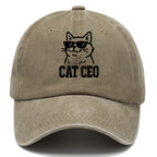CEO Cat Boss Washed Cap