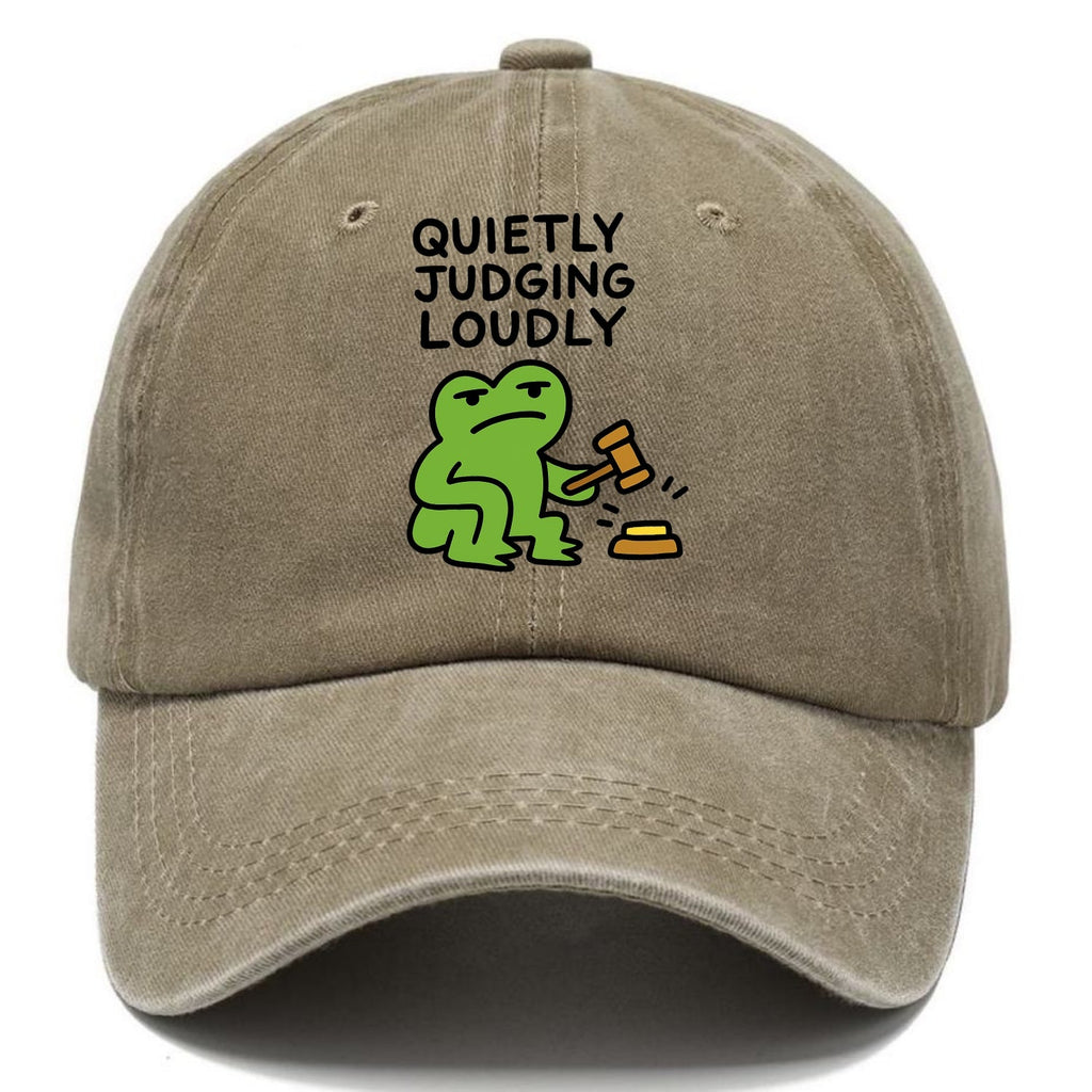 QUIETLY JUDGING LOUDLY | Silent gavel banging Washed Cap
