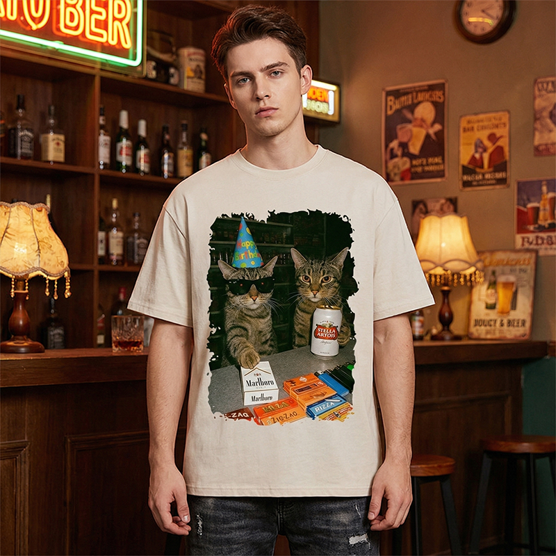 Unisex Cat Birthday Vibes: No Rules Vintage Washed T-Shirt