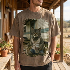 Unisex Surviving Not Thriving Decadent Cat Vintage Washed T-Shirt