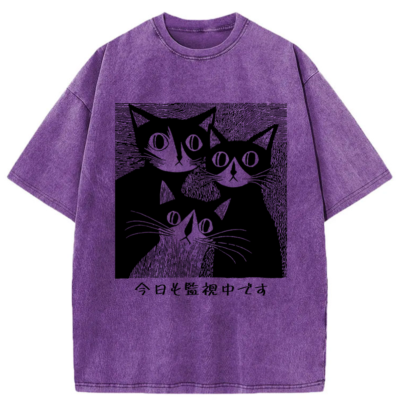 Unisex Feline Surveillance Squad Washed T-Shirt