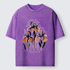 "Be Still and Know"Psalm 46:10 Iris Floral Washed T-Shirt