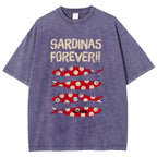 Polka Dot Fish Washed Vintage Short Sleeves T-Shirt