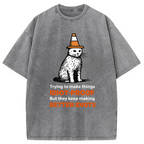Stupid Cat Washed T-Shirt