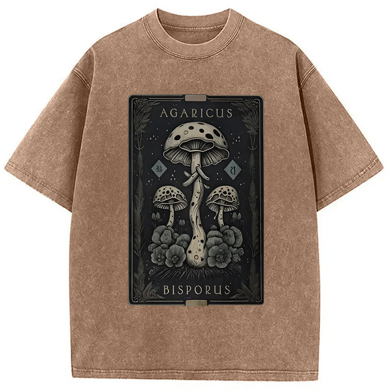 Mushroom Forest Vintage Tarot Washed T-Shirt
