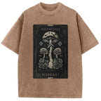 Mushroom Forest Vintage Tarot Washed T-Shirt