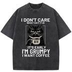 Funny Grumpy Cat Washed T-Shirt