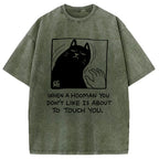Rebellious Cat Washed T-Shirt