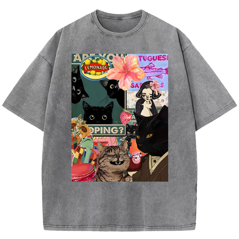 Cats' Carnival Washed T-Shirt
