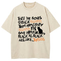 Text Black Cat Washed T-Shirt