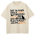 Text Black Cat Washed T-Shirt