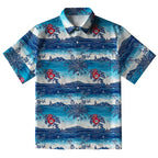 Seaside Floral And Sailboats Button-up Shirt