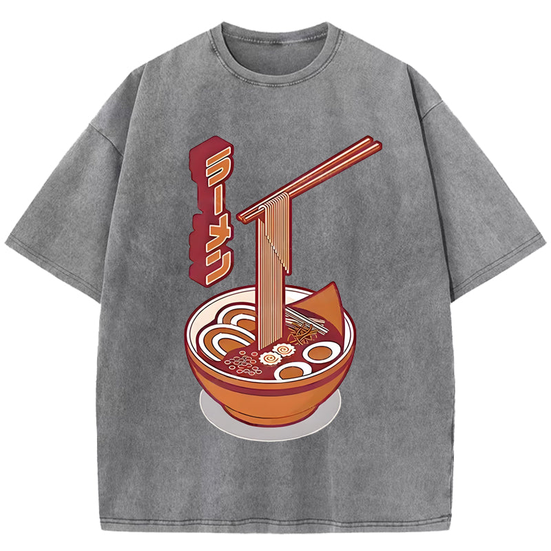 Retro Japanese Ramen Washed T-Shirt