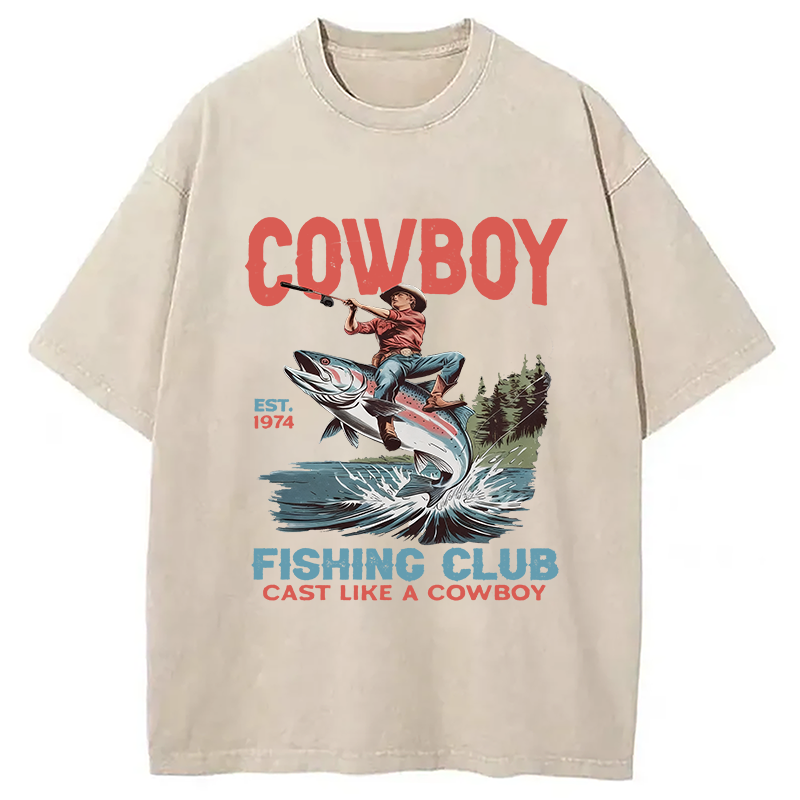 Vintage Cowboy Fish Washed T-Shirt